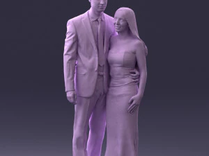 couple in evening clothes 1224 3D Model