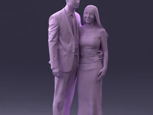 couple in evening clothes 1224 3D Model