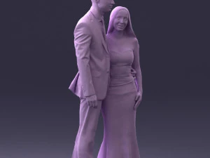 couple in evening clothes 1224 3D Model
