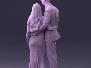 couple in evening clothes 1224 3D Model