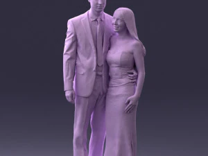 couple in evening clothes 1224 3D Model