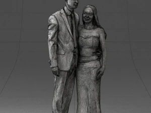 couple in evening clothes 1224 3D Model