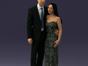 couple in evening clothes 1224 3d print ready Modelo de Impressão 3D
