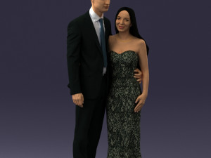 couple in evening clothes 1224 3d print ready Modelo de Impressão 3D