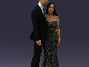couple in evening clothes 1224 3d print ready Modelo de Impressão 3D
