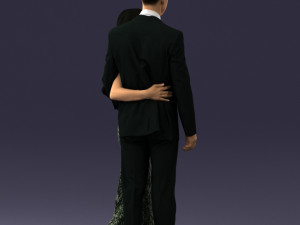 couple in evening clothes 1224 3d print ready Modelo de Impressão 3D