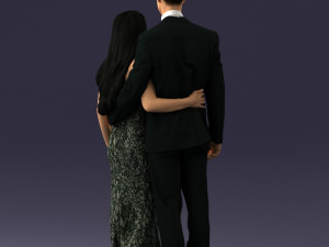 couple in evening clothes 1224 3d print ready Modelo de Impressão 3D
