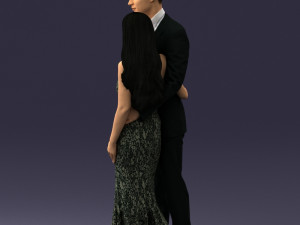 couple in evening clothes 1224 3d print ready Modelo de Impressão 3D