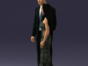couple in evening clothes 1224 3d print ready Modelo de Impressão 3D
