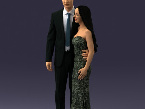 couple in evening clothes 1224 3d print ready Modelo de Impressão 3D