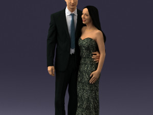 couple in evening clothes 1224 3d print ready Modelo de Impressão 3D
