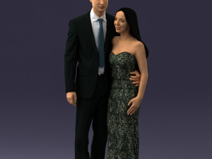 couple in evening clothes 1224 3d print ready Modelo de Impressão 3D