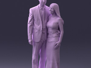 couple in evening clothes 1224 3d print ready Modelo de Impressão 3D