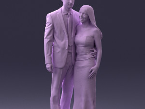 couple in evening clothes 1224 3d print ready Modelo de Impressão 3D