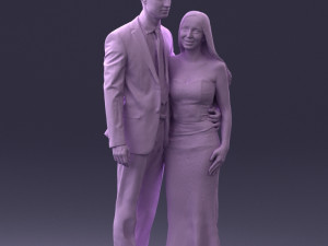 couple in evening clothes 1224 3d print ready Modelo de Impressão 3D