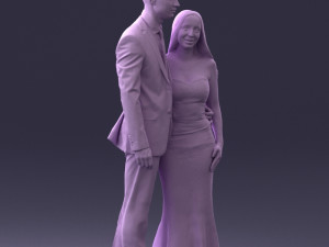 couple in evening clothes 1224 3d print ready Modelo de Impressão 3D