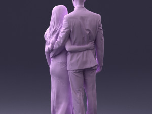 couple in evening clothes 1224 3d print ready Modelo de Impressão 3D