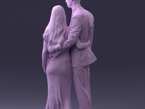 couple in evening clothes 1224 3d print ready Modelo de Impressão 3D