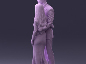 couple in evening clothes 1224 3d print ready Modelo de Impressão 3D