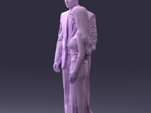 couple in evening clothes 1224 3d print ready Modelo de Impressão 3D