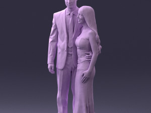 couple in evening clothes 1224 3d print ready Modelo de Impressão 3D