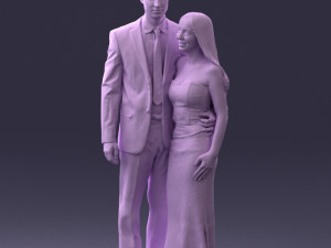 couple in evening clothes 1224 3d print ready Modelo de Impressão 3D