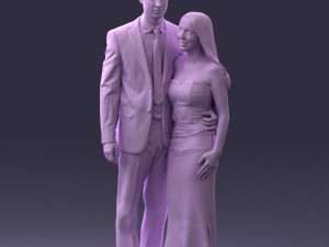 couple in evening clothes 1224 3d print ready Modelo de Impressão 3D