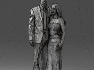 couple in evening clothes 1224 3d print ready Modelo de Impressão 3D