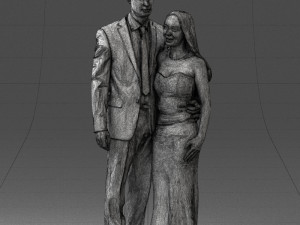 couple in evening clothes 1224 3d print ready Modelo de Impressão 3D