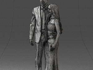 couple in evening clothes 1224 3d print ready Modelo de Impressão 3D