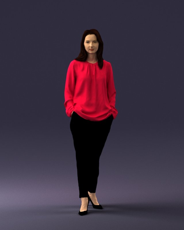 woman in pink sweater 0228 3D 모델 .c4d .max .obj .3ds .fbx .stl .blend 