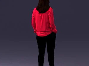 000256 Woman in Red Blouse and Black Pants 0228 3dp 3D Print Model