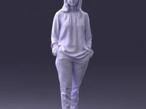 000256 Woman in Red Blouse and Black Pants 0228 3dp 3D Print Model