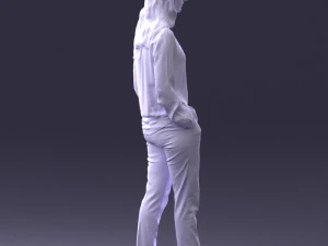 000256 Woman in Red Blouse and Black Pants 0228 3dp 3D Print Model