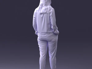 000256 Woman in Red Blouse and Black Pants 0228 3dp 3D Print Model