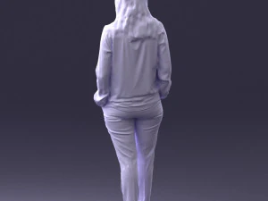 000256 Woman in Red Blouse and Black Pants 0228 3dp 3D Print Model