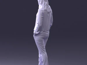 000256 Woman in Red Blouse and Black Pants 0228 3dp 3D Print Model