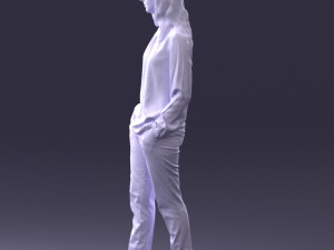 000256 Woman in Red Blouse and Black Pants 0228 3dp 3D Druckmodell