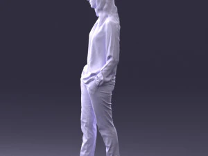 000256 Woman in Red Blouse and Black Pants 0228 3dp 3D Print Model
