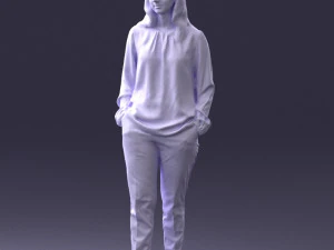 000256 Woman in Red Blouse and Black Pants 0228 3dp 3D Print Model