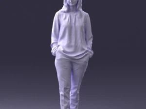000256 Woman in Red Blouse and Black Pants 0228 3dp 3D Print Model