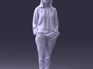 000256 Woman in Red Blouse and Black Pants 0228 3dp 3D Print Model