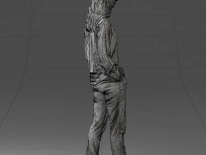 000256 Woman in Red Blouse and Black Pants 0228 3dp 3D Print Model