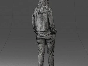 000256 Woman in Red Blouse and Black Pants 0228 3dp 3D Print Model