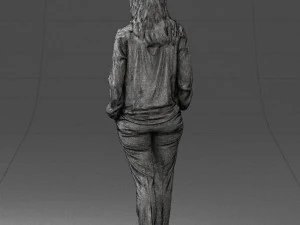 000256 Woman in Red Blouse and Black Pants 0228 3dp 3D Print Model