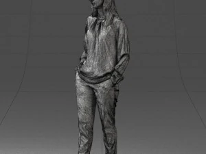 000256 Woman in Red Blouse and Black Pants 0228 3dp 3D Print Model