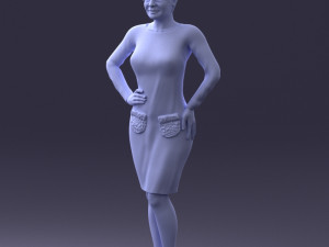 woman blue dress 0323 3D 모델