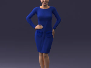 woman blue dress 0323 3d print ready 3D Print Model