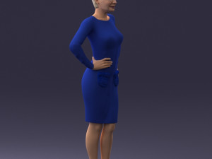 woman blue dress 0323 3d print ready 3D-printmodel