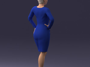 woman blue dress 0323 3d print ready 3D-printmodel